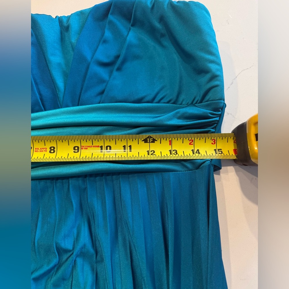 Speechless Strapless Teal Maxi Dress - Picture 14 of 16